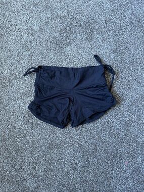 LaLaLand Black Side-Tie Athletic Shorts